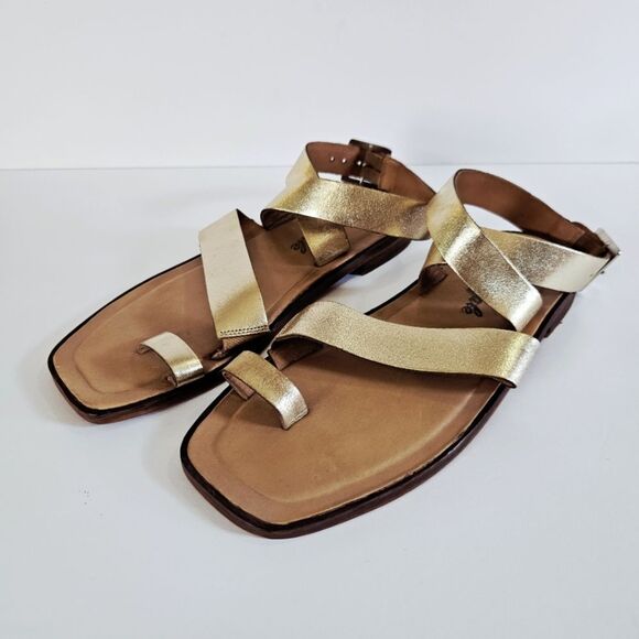 NWOB Free People Collection Romeo Square Toe Leather Wrap Sandal in Platino 36 - Picture 6 of 16